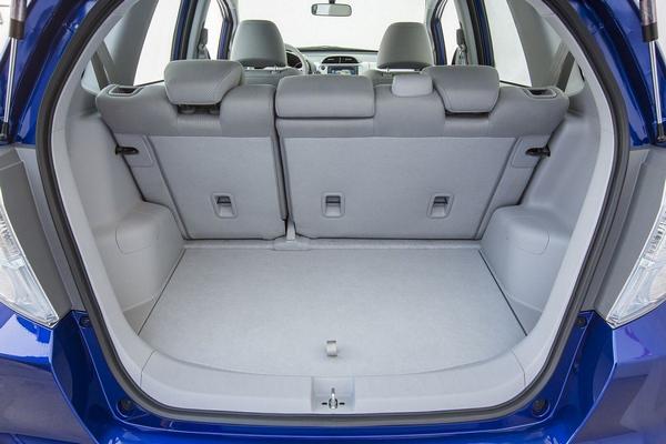 Rear view of the luggage compartment of the Honda Fit EV