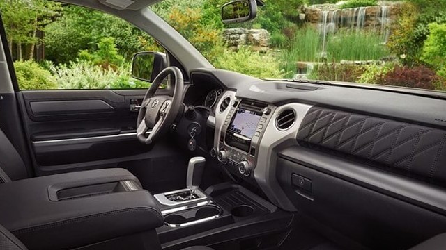 View of the multimedia bulkhead of the Toyota Tundra Hybrid