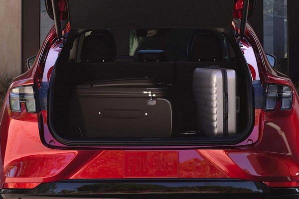 Rear view of the Ford Mustang Mach-E ER trunk