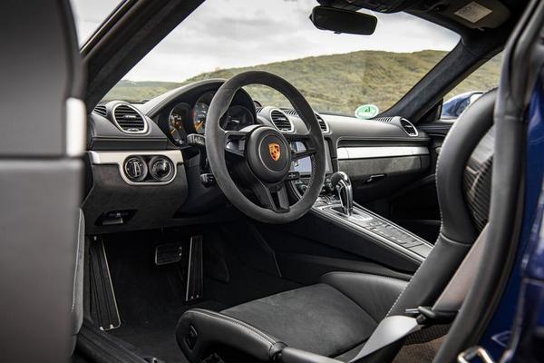 View into the torpedo room of the Porsche 718 Cayman