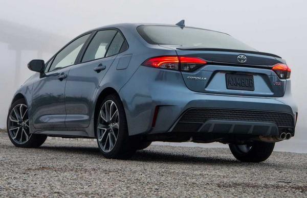 Rear view of the Toyota Corolla