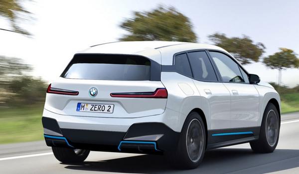 Rear view of the BMW iX5 EV