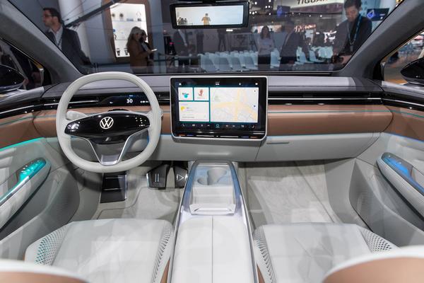 View of the multimedia bulkhead of the VW Aero B EV