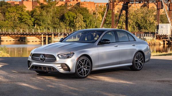 View from the left side of the Mercedes-Benz E-Class